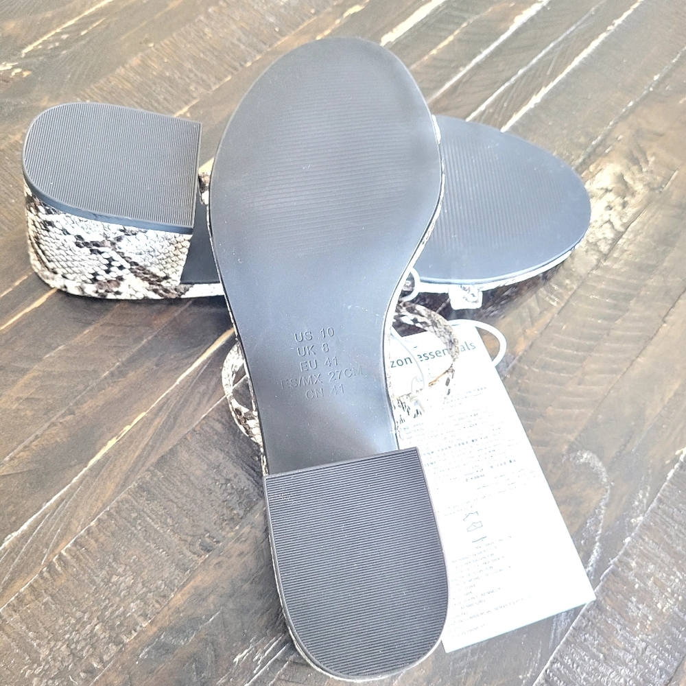 Amazon Essentials Thin Two Strap White Snake Heel… - image 7